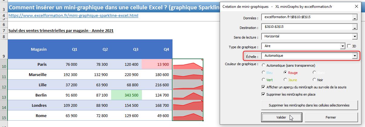 Excel formation - mini-graphiques évolués - 23