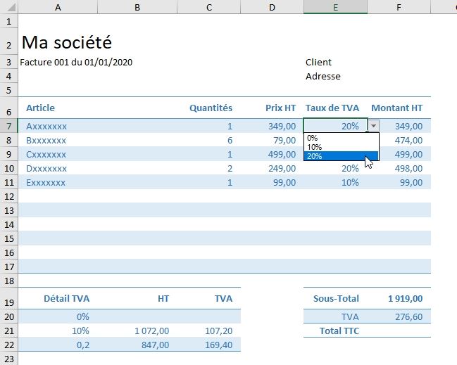 Comment Calculer La TVA Sur Excel Excel Formation