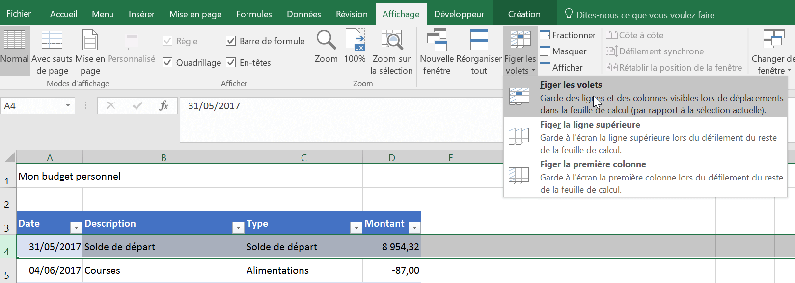Tutorial Débutant Excel - Comment créer une application de suivi du budget personnel