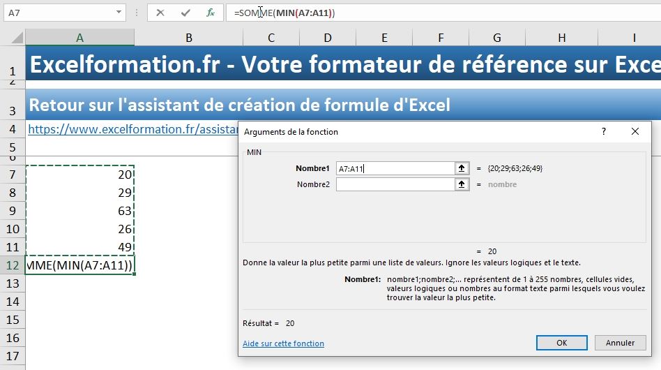 Excel formation - assistant création formules - 12