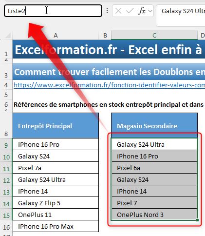 Excel formation - 0022-Comparer deux listes - 03