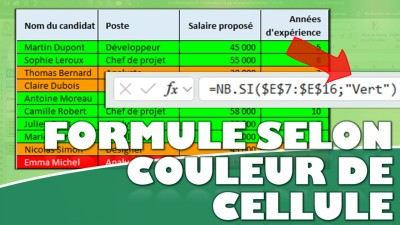 Comment compter et additionner par couleur de cellule sans VBA sur Excel