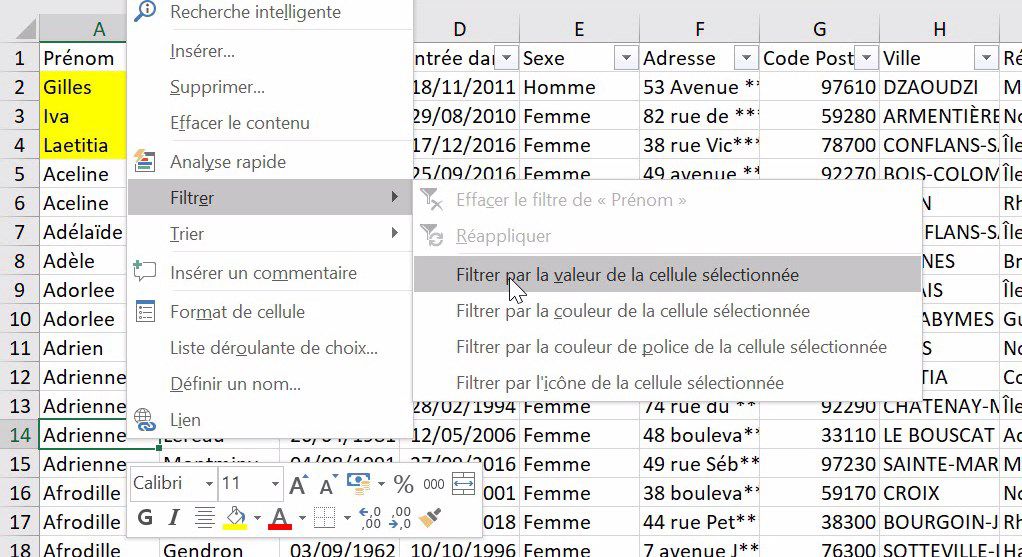 Excel formation - comment analyser des donnees avec excel tri filtre filtre elabore tableaux croises dynamiques