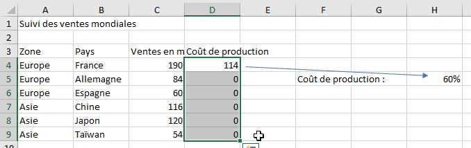 Excel formation - Apprendre Excel - Saisir des données dans un tableau - 19
