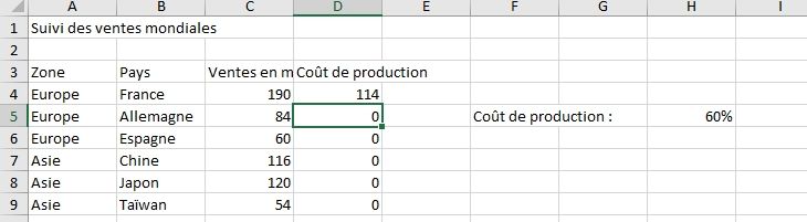 Excel formation - Apprendre Excel - Saisir des données dans un tableau - 22