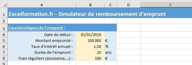 Excel formation - Comment créer un simulateur d'emprunt bancaire sur Excel - 03