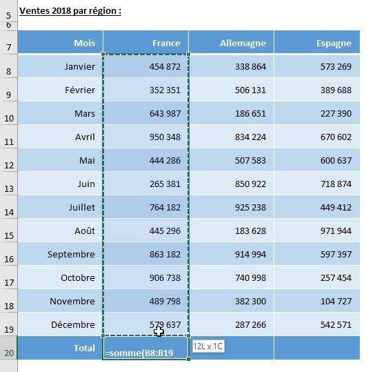 Excel formation - La formule SOMME - 05