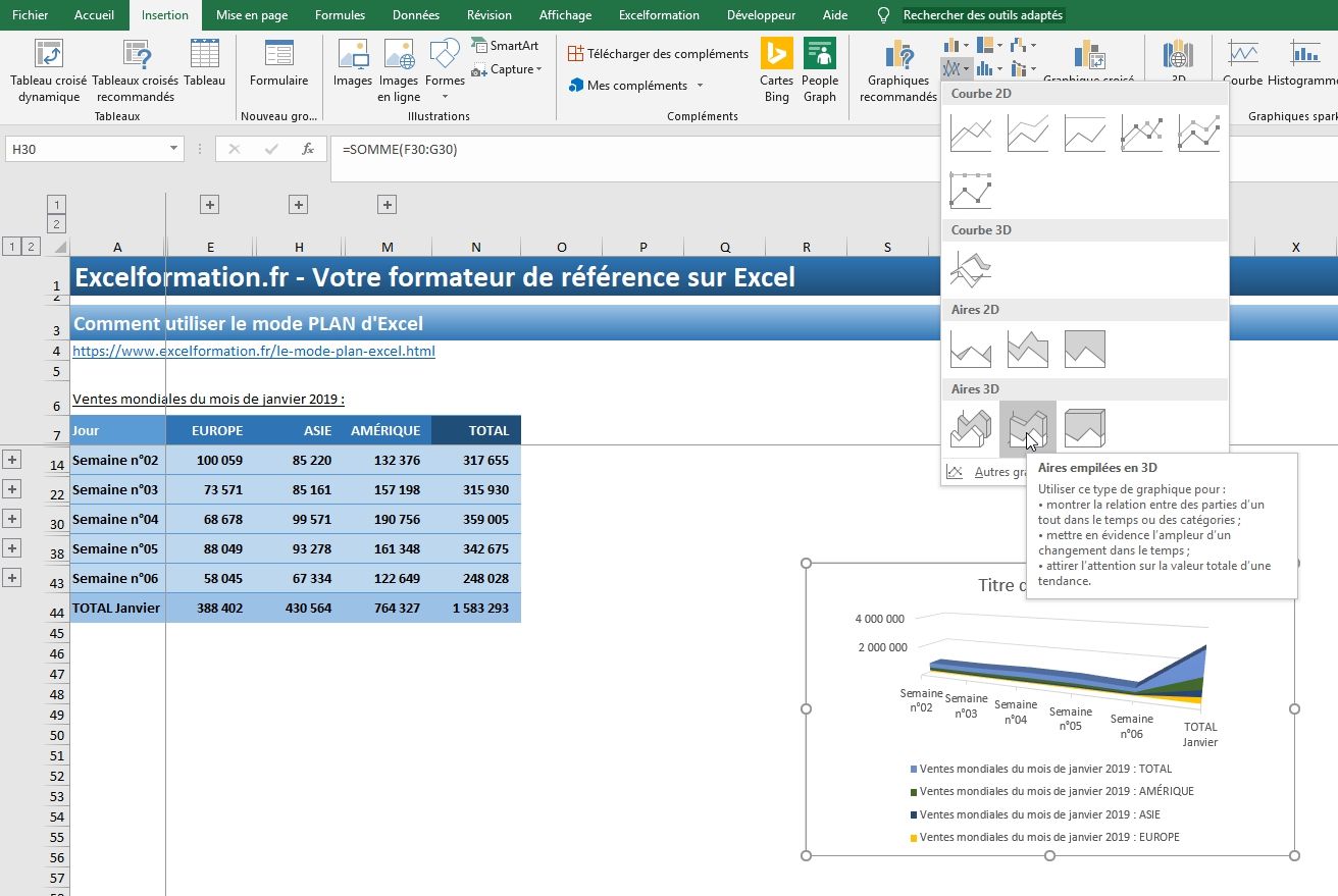 Excel formation - 023 Le mode plan - 19