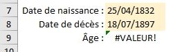 Excel formation - Compter les âges avant 1900 - 04