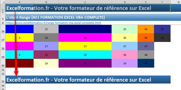 Excel formation - VBA21 - objet Range - 11