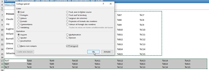 Excel formation - Lignes en colonnes - 24