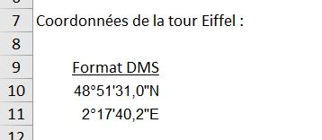 Excel formation - conversion données gps - 03