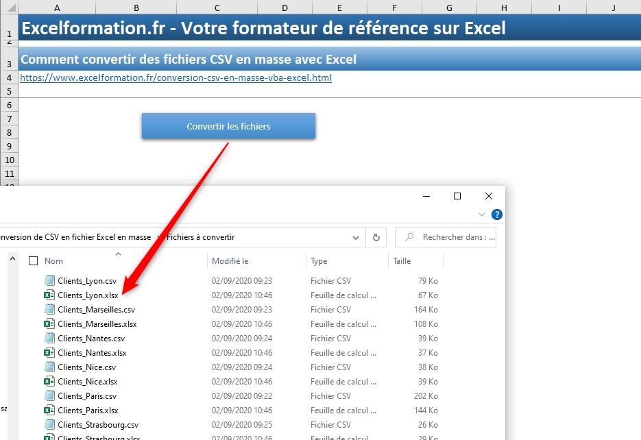 Comment convertir des CSV en fichier Excel en masse tous les fichiers dun répertoire avec VBA