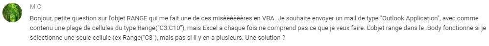 Excel formation - Envoyer mail avec VBA - 01