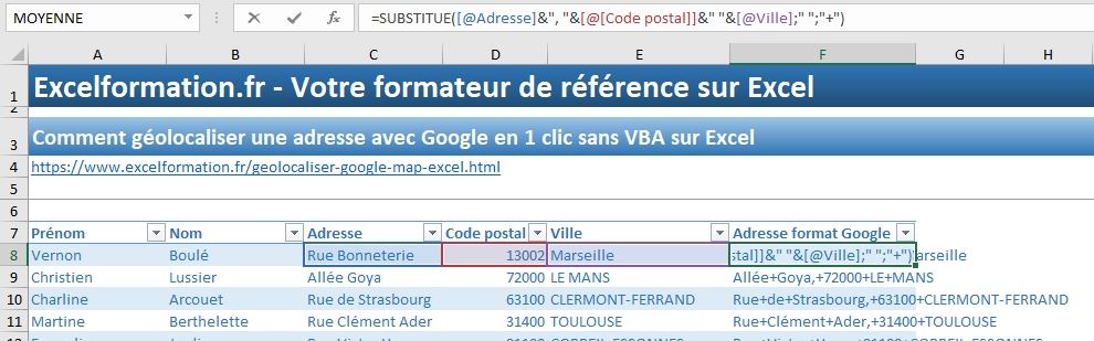 Excel formation - geolocalisation excel - 09