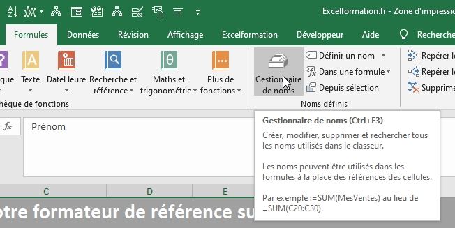 Excel formation - Comment créer une zone d'impression dynamique - 14