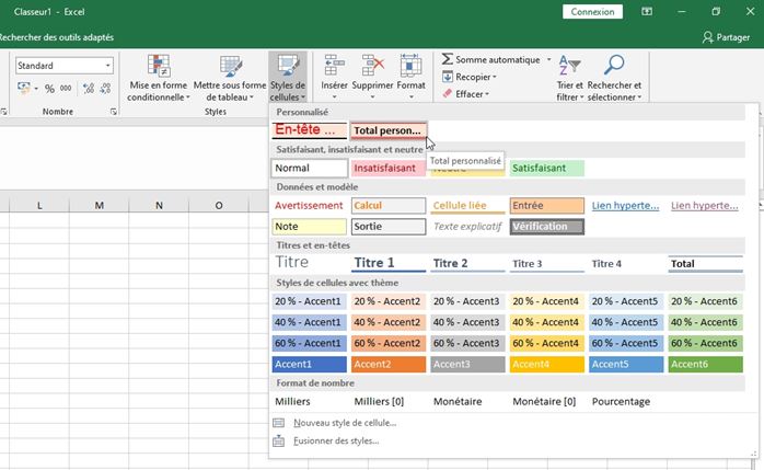 Utiliser Les Styles De Cellules Dexcel Pour Gagner Du Temps Excel Formation 6071