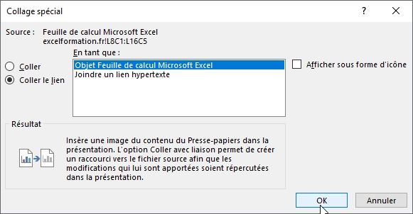 Excel formation - transferer tableau excel dans po - 10