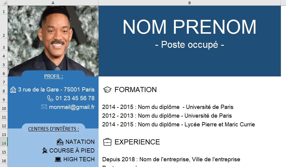 Excel formation - créer un cv moderne - 20