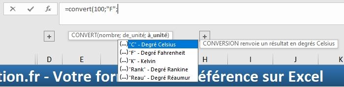 Excel formation - fonction convert - 03