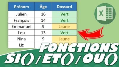Comment effectuer un test sur Excel : la fonction SI() (ainsi que ET() et OU())