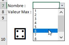 Excel formation - lancer les dès sur Excel - 07