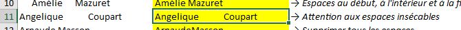 Excel formation - supprimer les espaces - 04