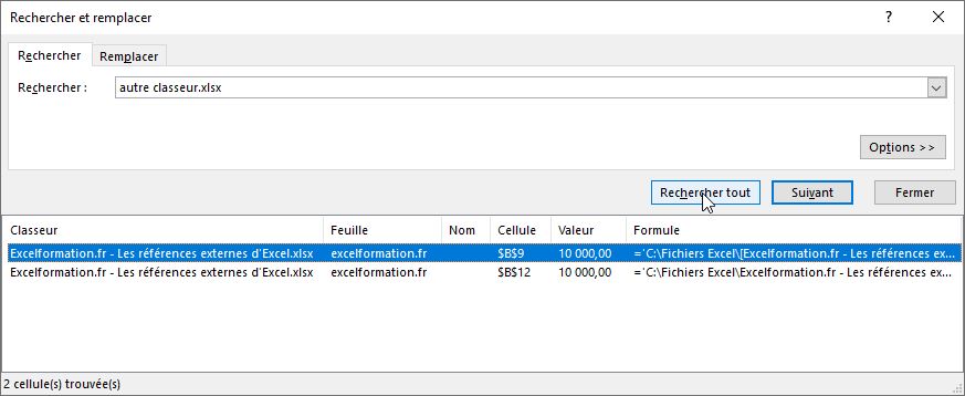 Excel formation - references externes - 16