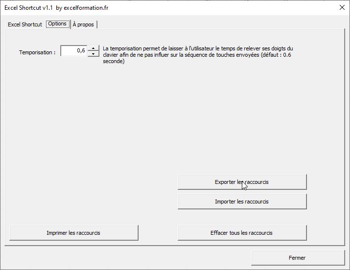 Excel formation - créer raccourcis - 23