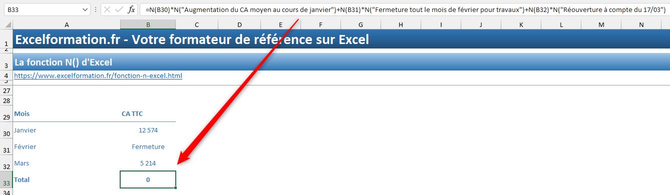 Excel formation - Fonction n - 07