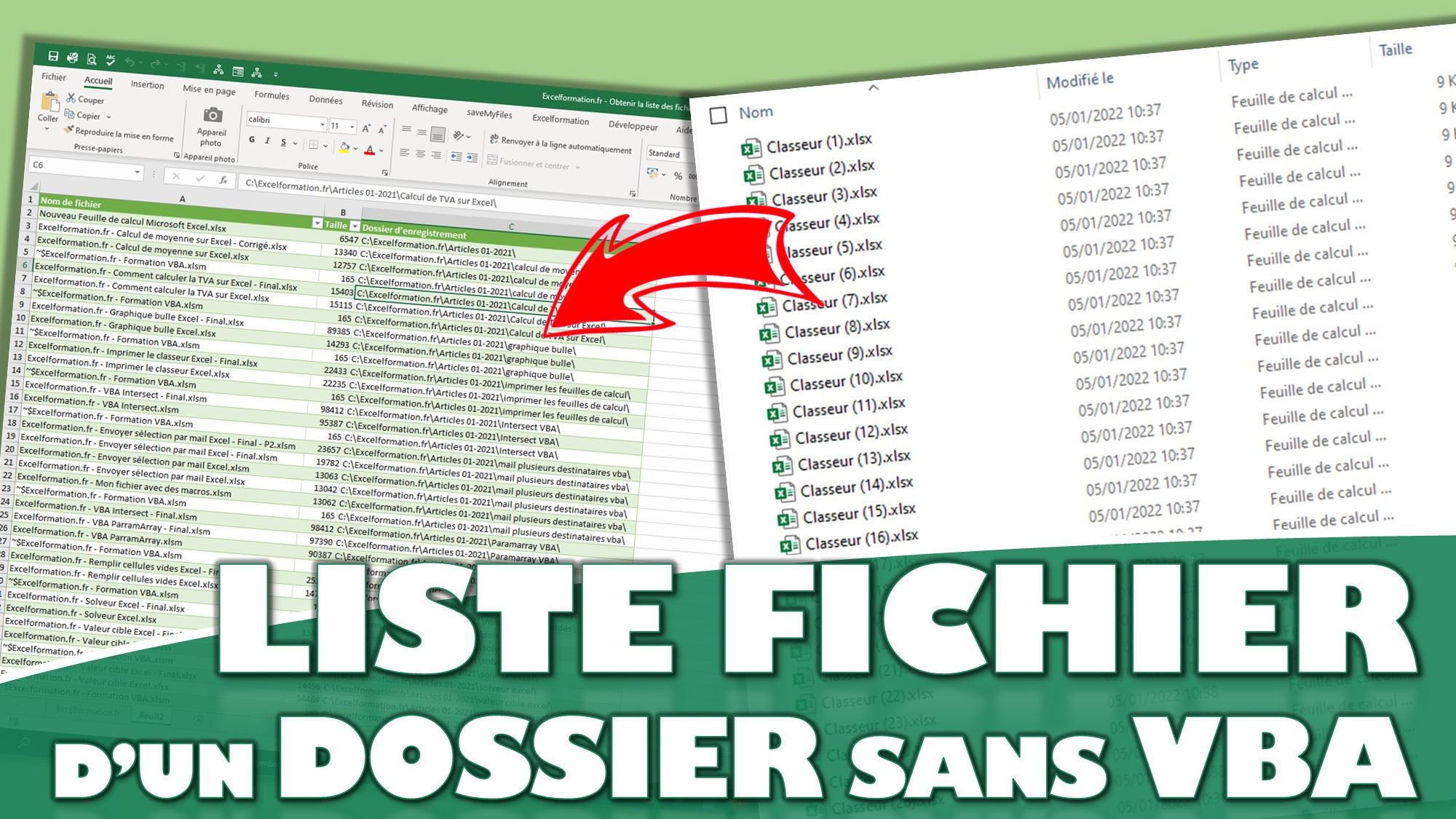 Comment Lister Les Fichiers Enregistrés Dans Un Dossier Et Ses Sous Dossiers Sans Vba Sur Excel 3602