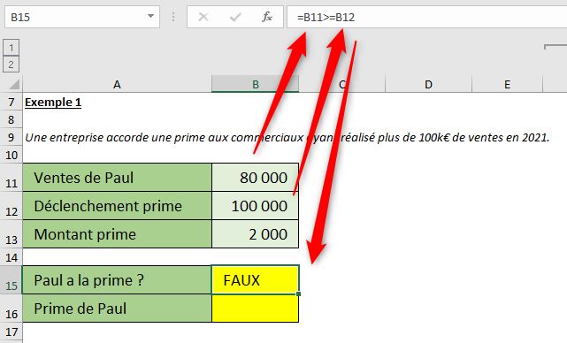 Découvrir la fonction SI par lexemple sur Excel exemples à la difficulté progressive