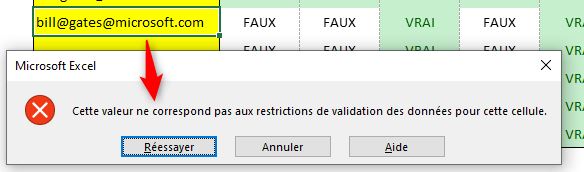 Excel formation - vérifier email - 07