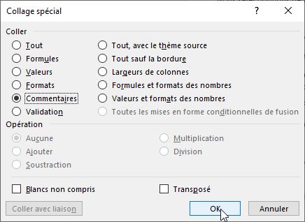 Excel formation - lien dans commentaire - 09