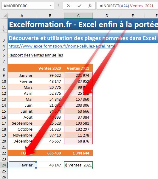 Excel formation - les noms de cellules - 06