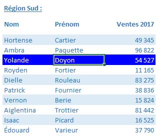 Excel formation - surligner lignes et colonnes - 06