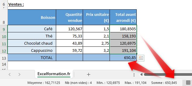Excel formation - 0021-Erreurs arrondi - 02
