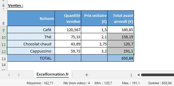 Excel formation - 0021-Erreurs arrondi - 03