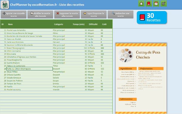Excel formation - 0044-ChefPlanner - 03